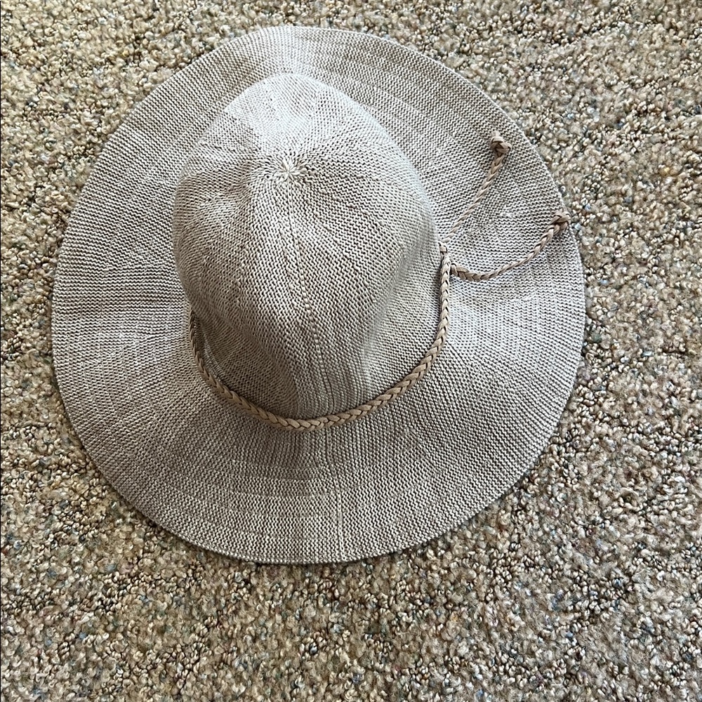Nordstrom Cream and Black Woven Hat